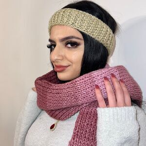 Pink Mauve Rose HANDMADE BIG AND WIDE CROCHET WINTER BLANKET SCARF!